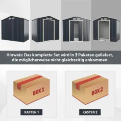 COSTWAY Gerätehaus Metall, 213x127x195 Cm, Geräteschuppen Abschließbar, Gartenhaus Mit 4 Luftschlitzen & Schiebetür, Garten Schuppen Für Rasenmäher Fahrräder, Metallschuppen Geräteschuppen Outdoor -Günstiges Laube Lust Geschäft 19b40a9b30da69db13d37a2cc55f7a0f