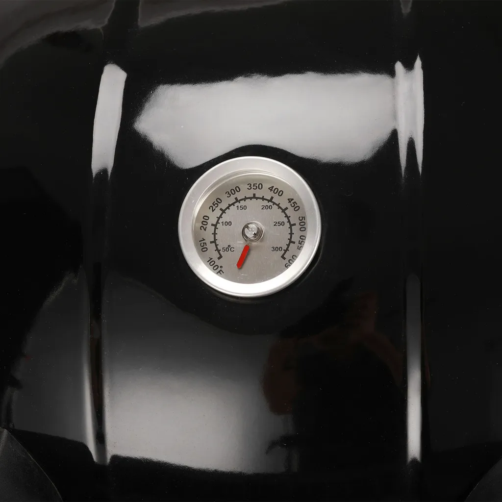 TAINO NEO Holzkohle-Kugelgrill Mit Klappbarem Deckel Kettle-Grill Ø 57 Cm Thermometer Schwarz 12 TAINO NEO Holzkohle-Kugelgrill Mit Klappbarem Deckel Kettle-Grill Ø 57 Cm Thermometer Schwarz – Bild 10