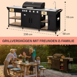 Klarstein Gasgrill Für Camping Balkon Garten, Grill Mit 6 Brenner, 20400W Edelstahl-Gasgrill, Outdoor Gasgrill Mit Seitenbrenner, Gas Grill Kombigrill Für Propan/Butan, Gasgrills Mit Grillabdeckung -Günstiges Laube Lust Geschäft 1abfa107e646fffc1a1f354d78c26cde