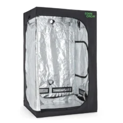 OneConcept Eden Grow L - Growschrank , Growzelt , Growbox , Größe L , 120x120x200 Cm , 2 X Belüftungszugang , Zuluftklappen , Lichtundurchlässiges Gewebe , Reflektierende Innenbeschichtung , Schwarz