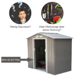 Outsunny Gerätehaus Metall Geräteschuppen Gartenhaus Garten Schuppen (L213 X W127 X H185cm) -Günstiges Laube Lust Geschäft 1bd5ba32e3ac342d1745bf0cb64a533d