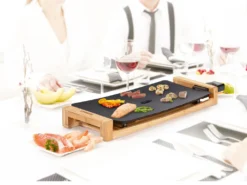 Princess 103026 Table Chef Pure Black, Arbeitsfläche, Aluminium, Bambus, Schwarz, Aluminium, Bambus, 500 X 250 Mm, 6 Person(en) -Günstiges Laube Lust Geschäft 1c099ccf43d483da0eb1d0ab48b5078a