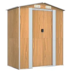 VidaXL Geräteschuppen Hellbraun 192x108x223 Cm Verzinkter Stahl