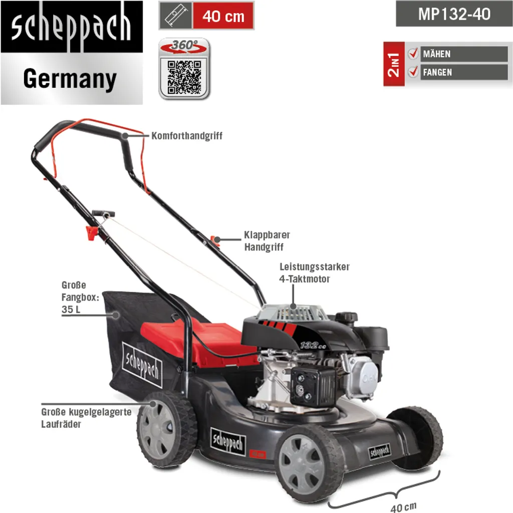 Scheppach Rasenmäher MP132-40 3,4 PS 11 Scheppach Rasenmäher MP132-40 3,4 PS – Bild 9