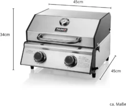 TAINO COMPACT 2.0 S Tischgrill 2 Brenner Gasgrill Edelstahl Kompakt Camping BBQ… -Günstiges Laube Lust Geschäft 1ce3995cbf35a5559eed1d2674d0564c