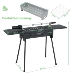COSTWAY Tragbarer Holzkohlegrill Mit Elektrischer Bratgabel, Leichte Outdoor-Grill, Abnehmbaren Beinen, Campinggrill Für BBQ, Camping, Picknick, Party, Garten, Grillfläche: Ca. 46 X 20 Cm 13 COSTWAY Tragbarer Holzkohlegrill Mit Elektrischer Bratgabel, Leichte Outdoor-Grill, Abnehmbaren Beinen, Campinggrill Für BBQ, Camping, Picknick, Party, Garten, Grillfläche: Ca. 46 X 20 Cm -Günstiges Laube Lust Geschäft 1d154b169bab91476a0011ec644e20d1