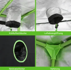TolleTour Grow Zelt, Grow Tent 120x60x180cm Growbox, Growschrank Fuer Homegrow, Indoor Anbauzelt, Growroom, Lichtdicht Und Wasserdicht Pflanzzelt, Zuchtzelt Schwarz Gruen -Günstiges Laube Lust Geschäft 1e24bfa1f7ee2e6299180f2e7b9108d0 1