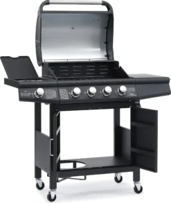 TAINO RED 4+1 Gasgrill Schwarz 4 Edelstahl Brenner Seitenkocher - Weiterentwicklung Des TAINO 4+1 PRO -Günstiges Laube Lust Geschäft 1efe21749dfee48fed2a39968ddbaf4a