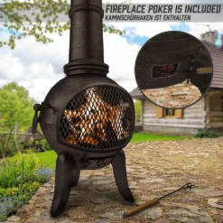 Jago® Terrassenofen Mit Funkenfluggitter - Aus Gußeisen Im Klassischen Design, 108cm Hoch, Inklusive Schürhaken, Funkenschutz - Vintage Gartenofen, Rustikaler Look, Gartenkamin, Feuerstelle, Feuerkorb 24 Jago® Terrassenofen Mit Funkenfluggitter - Aus Gußeisen Im Klassischen Design, 108cm Hoch, Inklusive Schürhaken, Funkenschutz - Vintage Gartenofen, Rustikaler Look, Gartenkamin, Feuerstelle, Feuerkorb -Günstiges Laube Lust Geschäft 1f5166da75275eaee2fbc912ae3e7e6f