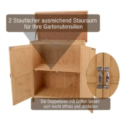 Outsunny Geräteschrank Geräteschuppen Gartenschrank 2 Fächer Tannenholz Natur 74 X 43 X 88cm -Günstiges Laube Lust Geschäft 1fa859f9bfa02b0b4d651a40a3b35e5d