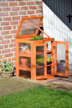 Dobar Mini-Gewächshaus Mit Polycarbonat, Balkon Und Indoor-Treibhaus, Holz, 58 X 43 X 76 Cm, Braun -Günstiges Laube Lust Geschäft 1ff3ec0a751292a0a9e58584d5b290fa