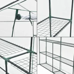Gewächshaus Grünau Mit Ablagen 200 X 200 X 220 Cm Foliengewächshaus Pflanzhaus Treibhaus Stahlrahmen Transparent -Günstiges Laube Lust Geschäft 1ff8a6fe6be7388547ad26d4aaec757f