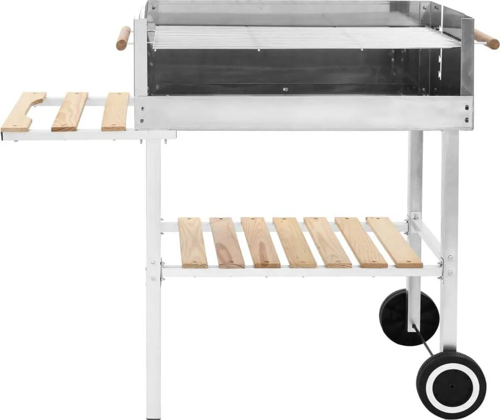 VidaXL XXL Holzkohlegrill Grillwagen Mit 2 Regalen Edelstahl 4 VidaXL XXL Holzkohlegrill Grillwagen Mit 2 Regalen Edelstahl – Bild 2