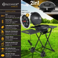KESSER® Elektrischer Elektrogrill 2in1 Tischgrill - Standgrill Mit Deckel Und Standfuß | Max. 2400 Watt | Faltbar | Thermometer | Antihaftbeschichtung | Grillplatte Abstelltische | 2 Räder | , Farbe:Schwarz 16 KESSER® Elektrischer Elektrogrill 2in1 Tischgrill - Standgrill Mit Deckel Und Standfuß | Max. 2400 Watt | Faltbar | Thermometer | Antihaftbeschichtung | Grillplatte Abstelltische | 2 Räder | , Farbe:Schwarz -Günstiges Laube Lust Geschäft 21a5914309730840eeec7bb496bf89f8