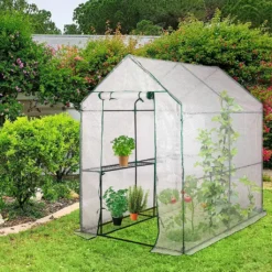 ONVAYA® Foliengewächshaus Günni Mit Regalen & Fenster | Gewächshaus Aus Folie Für Den Garten | Anzuchthaus | Stabil, Winterfest & UV-beständig | 188 X 130 X 190 Cm -Günstiges Laube Lust Geschäft 221d288ae4e18ba6cf494745fb1c55e8