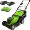 Greenworks 2x24V Akku Rasenmäher 41cm Mit 2x2Ah Batterie Und Doppel-Ladegerät G24X2LM41K2x
