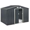 Juskys Metall Gerätehaus XL Mit Satteldach, Schiebetür & Fundament - 9m³ - 277×191×192 Cm - Anthrazit - Geräteschuppen Gartenhaus Garten Schuppen -Günstiges Laube Lust Geschäft 25664adfef1743a782fd599a8660bf2c