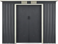 Gartenschuppen 213x130x173cm Aus Metall Gerätehaus Mit Metallrahmen Dunkelgrau -Günstiges Laube Lust Geschäft 25e25ce19c9f0130415e33b3e7e0f3eb