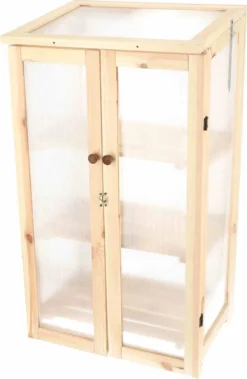 ESSCHERT DESIGN Rivanto® Gewächshaus Blank L 69,4 X 54 X 125,2 Cm Kiefernholz/Kunststoff, Natur