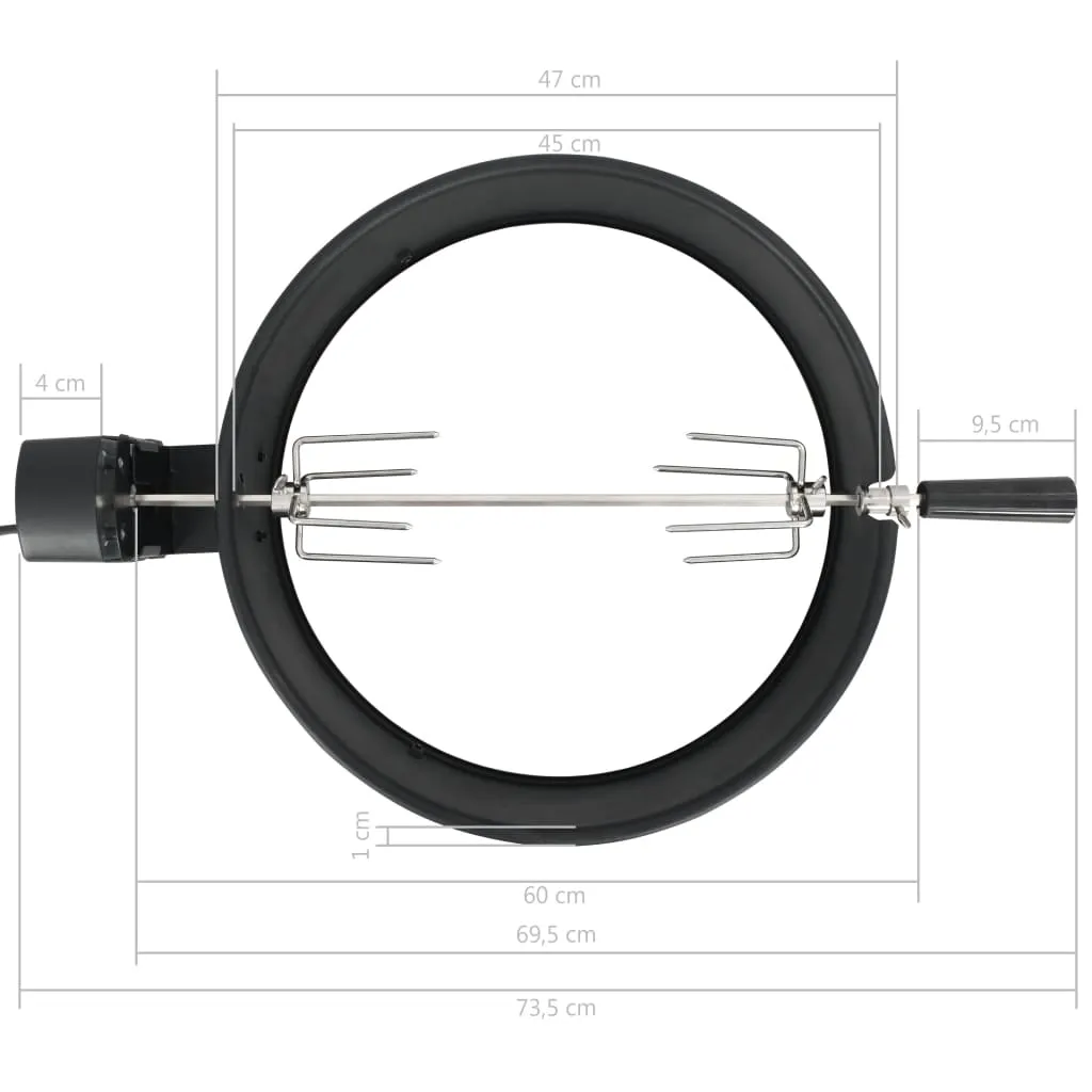 VidaXL BBQ Rotisserie Ring Set 47 Cm Schwarz 7 VidaXL BBQ Rotisserie Ring Set 47 Cm Schwarz – Bild 5