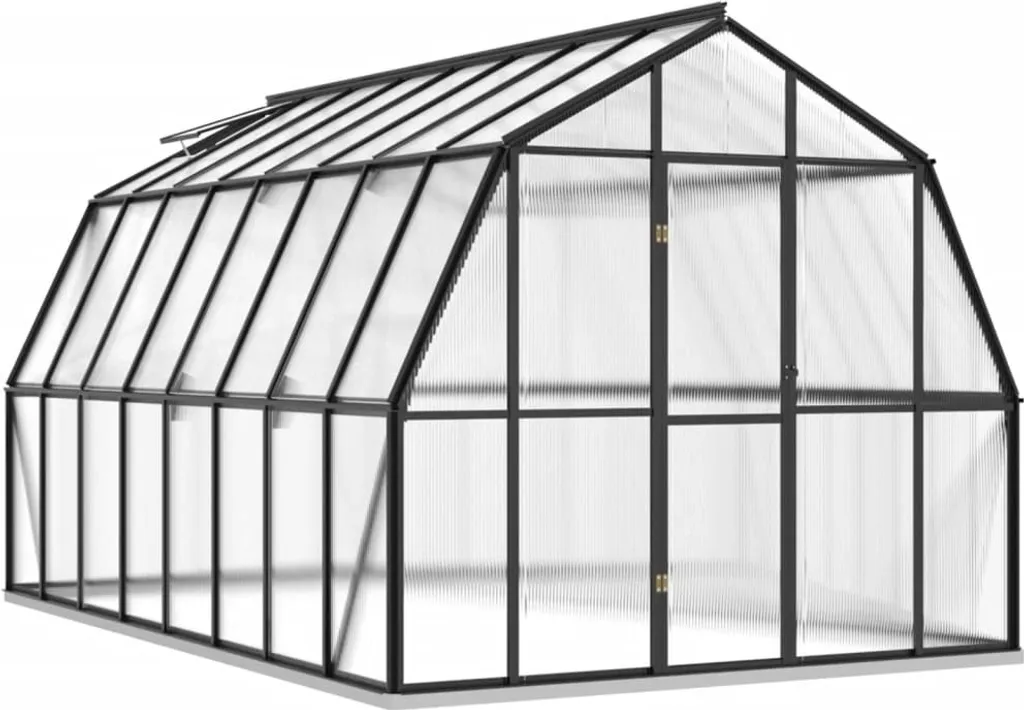 VidaXL Gewächshaus Mit Fundamentrahmen Anthrazit 12,63 M² Aluminimum 4 VidaXL Gewächshaus Mit Fundamentrahmen Anthrazit 12,63 M² Aluminimum – Bild 2