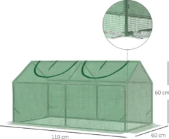 Outsunny Foliegewächshaus Mit Fenster PE Treibhaus Tomatenhaus Frühbeet 120 X 60 X 60 Cm Grün -Günstiges Laube Lust Geschäft 28d002780917ca9d269fefe81aa7f639