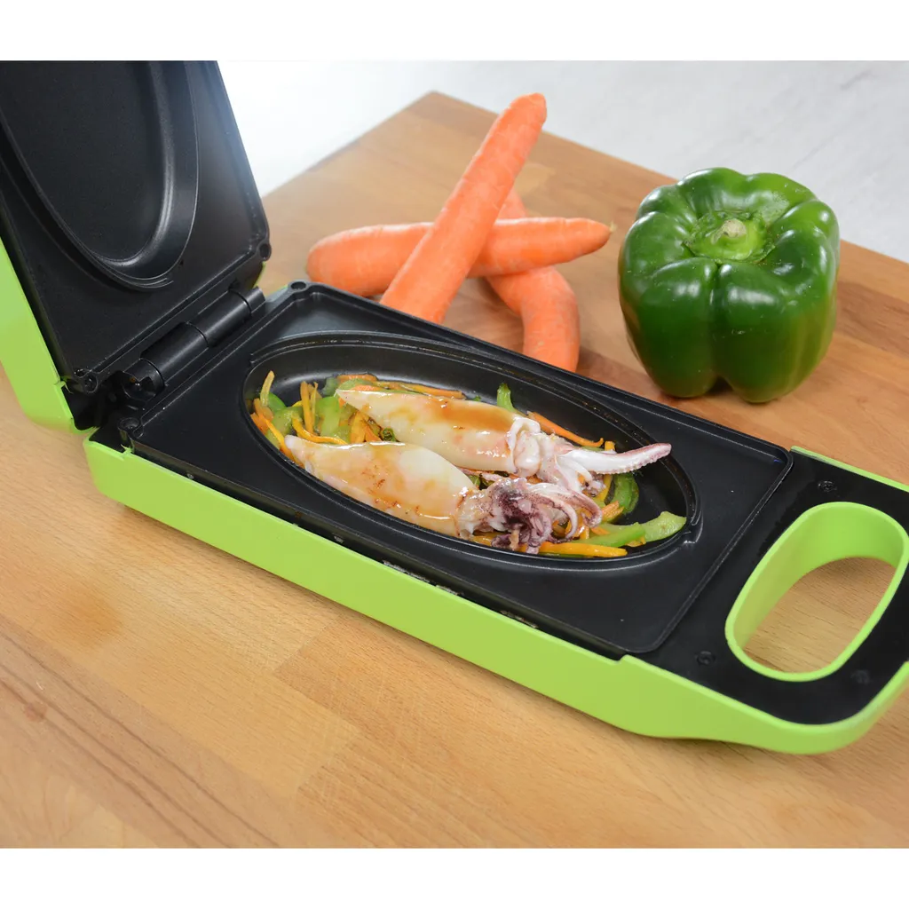 Express Cooker® Multi-Grill Mit Wendefunktion, 3 In1-Toasten-Backen-Braten, Anti-Haft Beschichtung, 800 Watt, Grün - Original Aus Der TV Werbung 10 Express Cooker® Multi-Grill Mit Wendefunktion, 3 In1-Toasten-Backen-Braten, Anti-Haft Beschichtung, 800 Watt, Grün - Original Aus Der TV Werbung – Bild 8