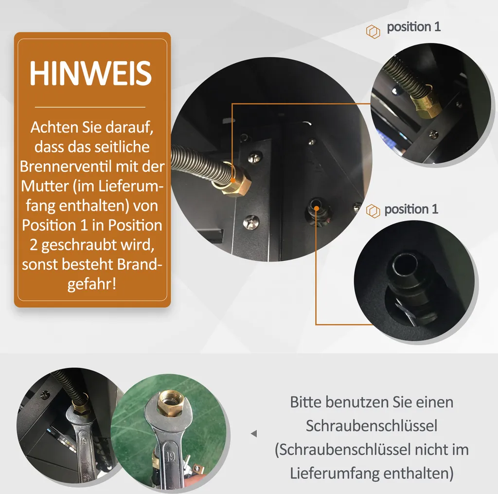 Outsunny Gasgrill BBQ Grillwagen Mit 6 Brennern 1 Seitenbrenner Schrank Multifunktion Metall Schwarz 135 X 50 X 100 Cm 5 Outsunny Gasgrill BBQ Grillwagen Mit 6 Brennern 1 Seitenbrenner Schrank Multifunktion Metall Schwarz 135 X 50 X 100 Cm – Bild 3