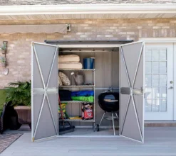 Spacemaker Metall Geräteschrank "5 X 3", Gartenaufbewahrung Lichtgrau 1,4 M² 18 Spacemaker Metall Geräteschrank "5 X 3", Gartenaufbewahrung Lichtgrau 1,4 M² -Günstiges Laube Lust Geschäft 2a4dd94e145e1c26389f60e4b179e38f