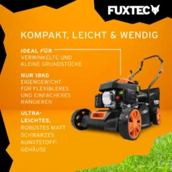 Benzin Rasenmäher | Kompaktmäher | 410mm Schnittbreite | 80ccm | 18kg | 45L | Ultraleicht, Kompakt | Bis 400m² | FX-RM4180 | FUXTEC -Günstiges Laube Lust Geschäft 2b6dbcf1be605f3122241a5c51be8600