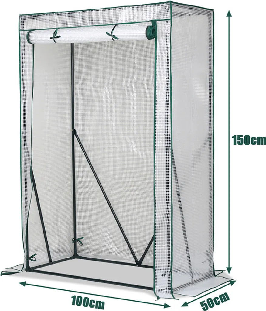 EINFEBEN Foliengewächshaus Gewächshäuser Mit PE Gitterfolie Treibhaus Tomatenhaus Pflanzenhaus 100x50x150cm Gewächshäuser 5 EINFEBEN Foliengewächshaus Gewächshäuser Mit PE Gitterfolie Treibhaus Tomatenhaus Pflanzenhaus 100x50x150cm Gewächshäuser – Bild 3