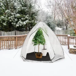 Waldbeck Greenshelter M Gewächszelt Folienzelt Überwinterungszelt , Maße: 240 X 200 Cm (ØxH) , Verzinkter Stahlrohrrahmen Ø25mm , PVC-Gitterfolie: Reißfest, Lichtdurchlässig, UV-beständig & Wasserdicht , Eingang Mit Reißverschluss , Inkl. Abspannseilen Und Heringen -Günstiges Laube Lust Geschäft 2bf289107f7fdf915cda5e8fe04baa27
