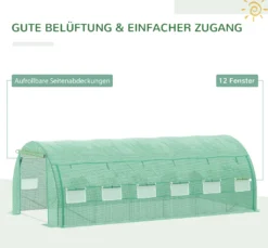 Outsunny Foliengewächshaus Polytunnel 6 X 3 X 2 M Begehbares Gewächshaus Mit Aufrollbar Abdeckungen Folientunnel Treibhaus UV-Schutz Stahlrohr Grün -Günstiges Laube Lust Geschäft 2c1b3bbe911372489c56227f6aa2f1d7
