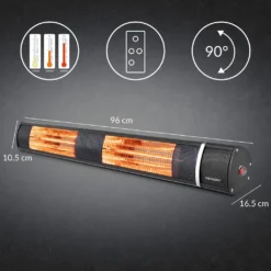 Monzana Infrarot Heizstrahler MZH3000 Goldröhre 3000W 3 Heizstufen Fernbedienung Terrassenstrahler Elektrisch , Farbe:schwarz -Günstiges Laube Lust Geschäft 2cdcc11816fdb80af0e545017ce290fe