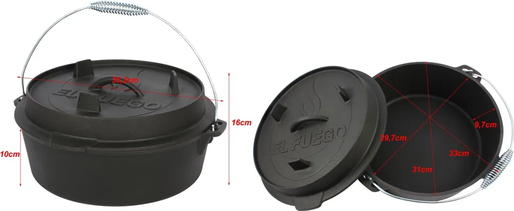 El Fuego Dutch Oven 5,6 L, Deckel 1,7 L, AY4621 6 El Fuego Dutch Oven 5,6 L, Deckel 1,7 L, AY4621 – Bild 4