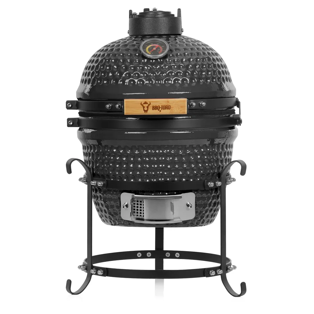 BBQ-Toro Kamado Grill Holzkohlegrill Ø 32 Cm "HAIIRO" Mit Gusseisenrost Und Thermometer, Grau 3 BBQ-Toro Kamado Grill Holzkohlegrill Ø 32 Cm "HAIIRO" Mit Gusseisenrost Und Thermometer, Grau