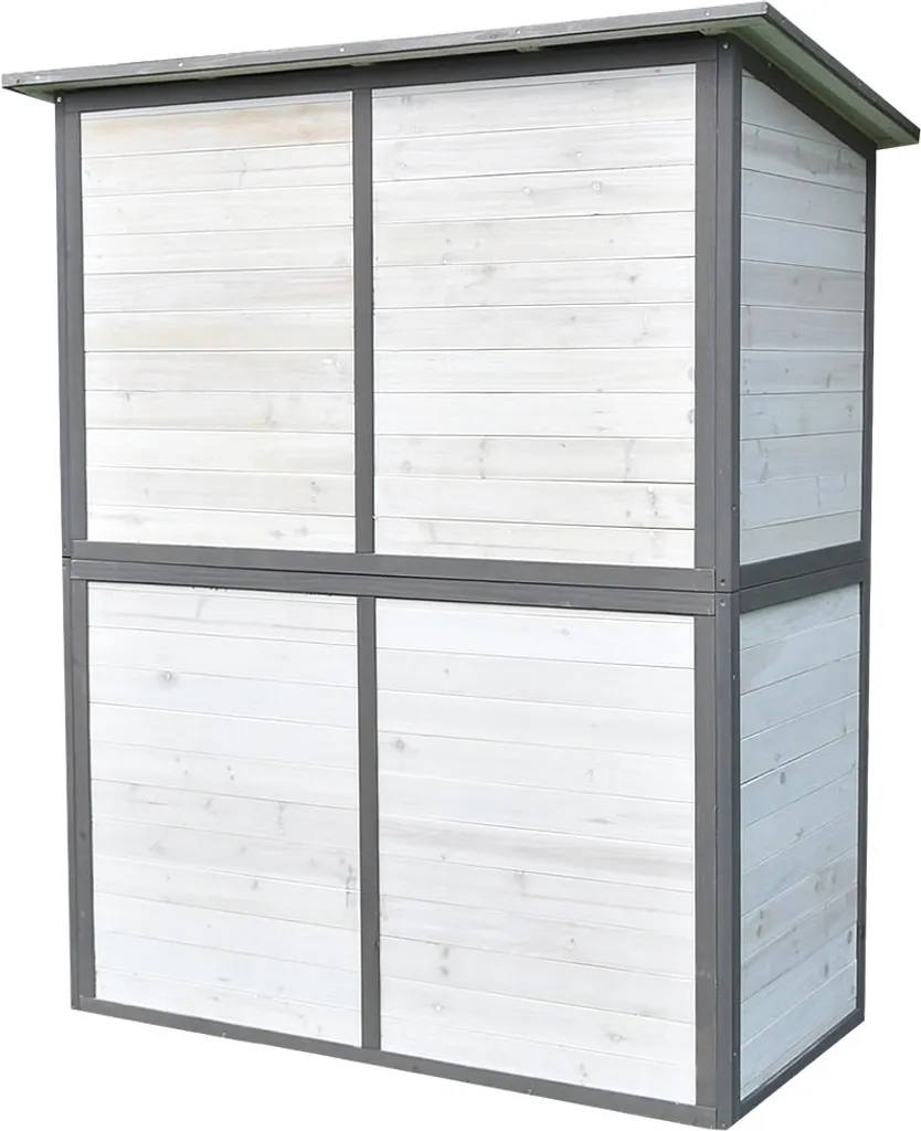 Mucola Gartenhaus Gartenschrank Gerätehaus XXL Geräteschuppen Weiß/Grau Holz 5 Mucola Gartenhaus Gartenschrank Gerätehaus XXL Geräteschuppen Weiß/Grau Holz – Bild 3