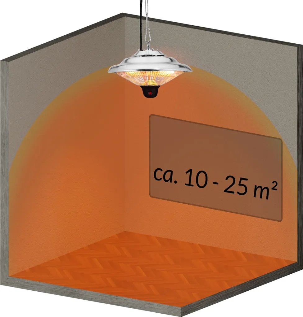 Heizstrahler Deckenheizstrahler Infrarot | 1500W | IP24 | 2 Starke Halogen Heizstäbe | Terrassenstrahler Terrassenheizer Elektro Elektrisch 9 Heizstrahler Deckenheizstrahler Infrarot | 1500W | IP24 | 2 Starke Halogen Heizstäbe | Terrassenstrahler Terrassenheizer Elektro Elektrisch – Bild 7