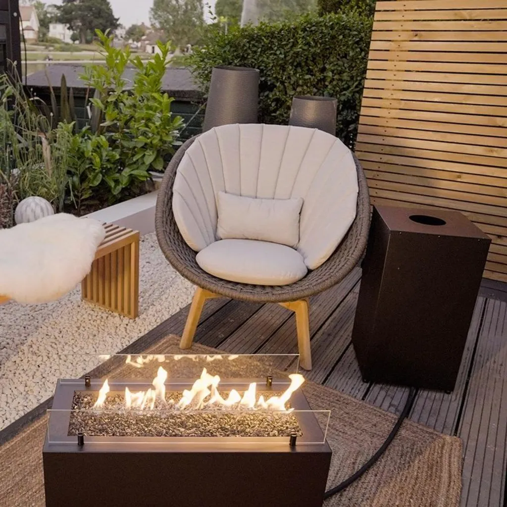 Planika Rio Gas Feuerstelle, Schwarz, Außenkamin, Outdoor, Rechteckig, Mit Glaskieselsteinen - Wetterfest, Terrassenheizung, Gasofen, Für Garten & Patio 12 Planika Rio Gas Feuerstelle, Schwarz, Außenkamin, Outdoor, Rechteckig, Mit Glaskieselsteinen - Wetterfest, Terrassenheizung, Gasofen, Für Garten & Patio – Bild 10