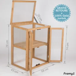 Needs&wants Mini Gewächshaus Klein Winterfest Aus Holz Für Balkon Garten Zimmer Indoor, Frühbeet Hochbeet Treibhaus Anzucht Aufzucht Von Pflanzen Pflanzschrank Anzuchthaus, 58x43x76 Cm, Polycarbonat, Braun -Günstiges Laube Lust Geschäft 3156d99e7b7073bfba80f53b5f7682f7