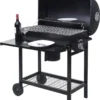 Grillwagen MCW-F70, Holzkohlegrill Standgrill Gartengrill Mit Deckel Ablage, Stahl 103x93x70cm Schwarz -Günstiges Laube Lust Geschäft 318354f96d5627fc996450c71bbb69db