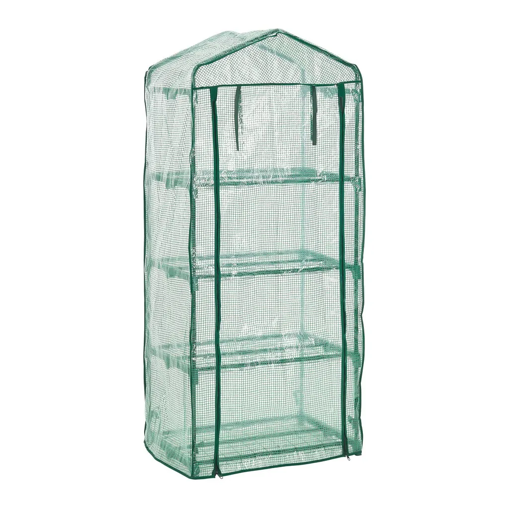 Juskys Foliengewächshaus Aufrollbare Tür – Kompaktes Gewächshaus Für Pflanzen - Stabiles Balkon Treibhaus Mit 4 Ebenen, Großem Eingang, PE-Abdeckung 9 Juskys Foliengewächshaus Aufrollbare Tür – Kompaktes Gewächshaus Für Pflanzen - Stabiles Balkon Treibhaus Mit 4 Ebenen, Großem Eingang, PE-Abdeckung – Bild 7