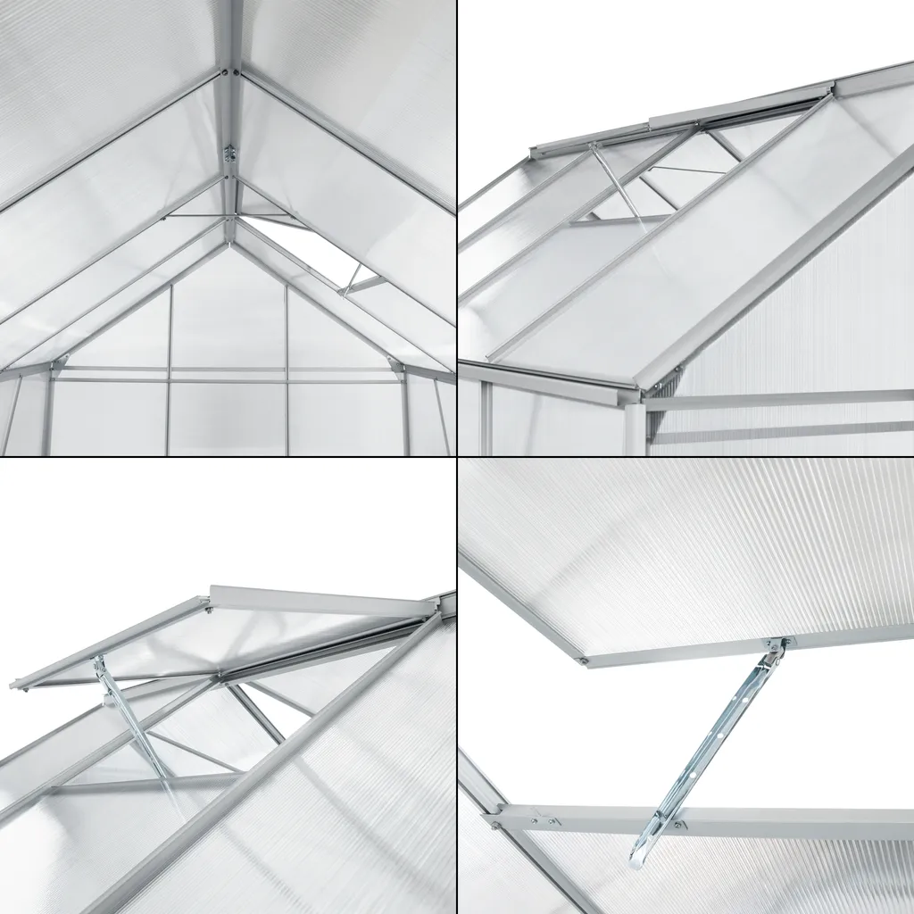 Gewächshaus Oisterwijk Glashaus Mit Fundament 250 X 190 Cm Gartengewächshaus Treibhaus Pavillon Aus Hohlkammerplatten 8 Gewächshaus Oisterwijk Glashaus Mit Fundament 250 X 190 Cm Gartengewächshaus Treibhaus Pavillon Aus Hohlkammerplatten – Bild 6