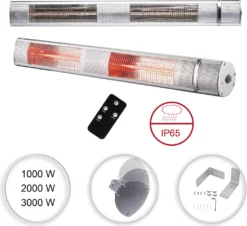 AREBOS Infrarot Heizstrahler Mit Fernbedienung, 3000W, 3 Heizstufen, Terrassenheizer, Wand-Heizstrahler, Silber 18 AREBOS Infrarot Heizstrahler Mit Fernbedienung, 3000W, 3 Heizstufen, Terrassenheizer, Wand-Heizstrahler, Silber -Günstiges Laube Lust Geschäft 337af5b64f58b9041a91ecc614e7bc6a