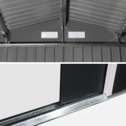 Gartenhaus Aus Metall - Ferrain - 5,39m² Anthrazitgrau Und Weiß - Geräteschuppen Mit Zwei Schiebetüren, Inkl. Bodenbefestigungsset, Aufbewahrungshaus, Schuppen -Günstiges Laube Lust Geschäft 33851e7136c8a757b5b1ca131acf0526