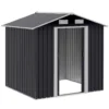 Outsunny Gerätehaus Mit 2 Schiebetüren Metall Gartenhaus 2,6 M² Geräteschuppen Verzinkter Stahl Dunkelgrau 195,5 X 153 X 188 Cm -Günstiges Laube Lust Geschäft 3386e62152027b338b91486275be6381
