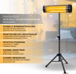 Heidenfeld Infrarot Heizstrahler IH100 -Günstiges Laube Lust Geschäft 34ce79cfb03ea1f8052268cab62bb014