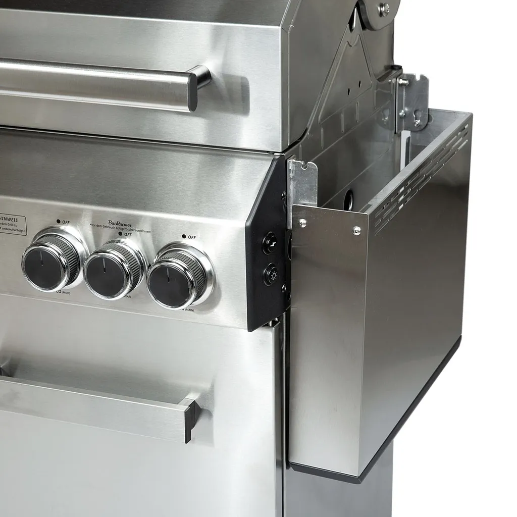 TAINO PLATINUM 4+2 Gasgrill Komplett Edelstahl 4-Brenner Silber Grillwagen BBQ Keramik-Brenner Backburner Sizzle-Zone Piezozündung Seitenkocher Gusseisen-Roste Set Inkl. Zubehör 11 TAINO PLATINUM 4+2 Gasgrill Komplett Edelstahl 4-Brenner Silber Grillwagen BBQ Keramik-Brenner Backburner Sizzle-Zone Piezozündung Seitenkocher Gusseisen-Roste Set Inkl. Zubehör – Bild 9