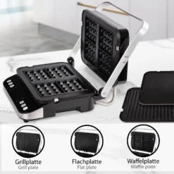 ONVAYA Kontaktgrill 3 In 1 Mit Wechselplatten: Grillplatte, Flachplatte & Waffelplatte, Sandwichmaker, Aufklappbar Als Tischgrill, 2000 Watt, Antihaftbeschichtet -Günstiges Laube Lust Geschäft 37ea409adf075719981b00d8a3d3f1ac