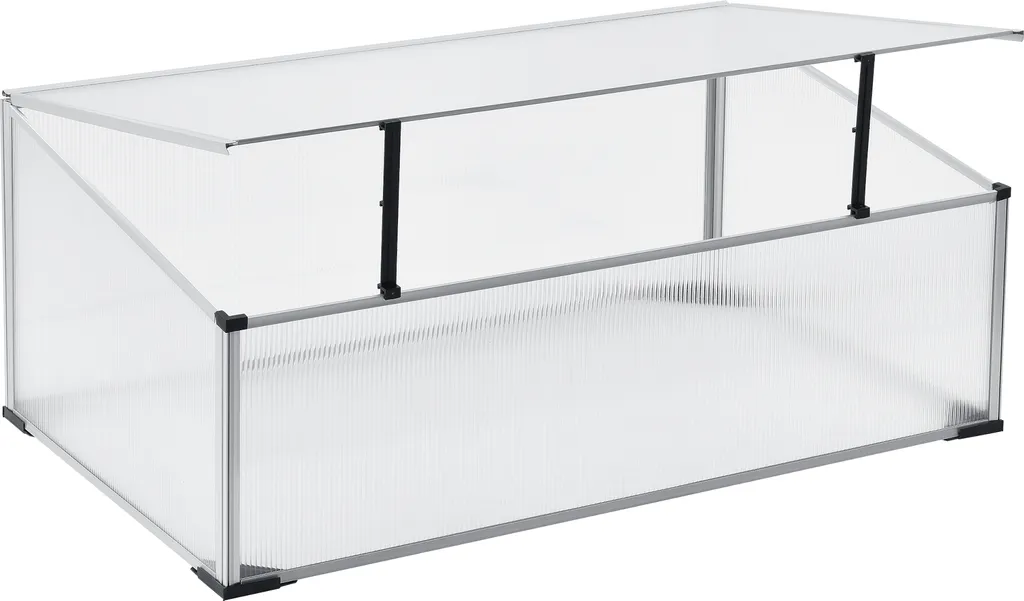 Frühbeet Mini-Gewächshaus 100x60 Cm Aluminium Polycarbonat Füße Aus Kunststoff 3 Frühbeet Mini-Gewächshaus 100x60 Cm Aluminium Polycarbonat Füße Aus Kunststoff